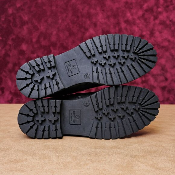 Blondo Women Garnet Waterproof Black Leather Moto Biker Ankle Boots size 10 - Picture 5 of 7